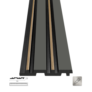 PNL-12110-S Anthracite Gold Polimer Duvar Paneli