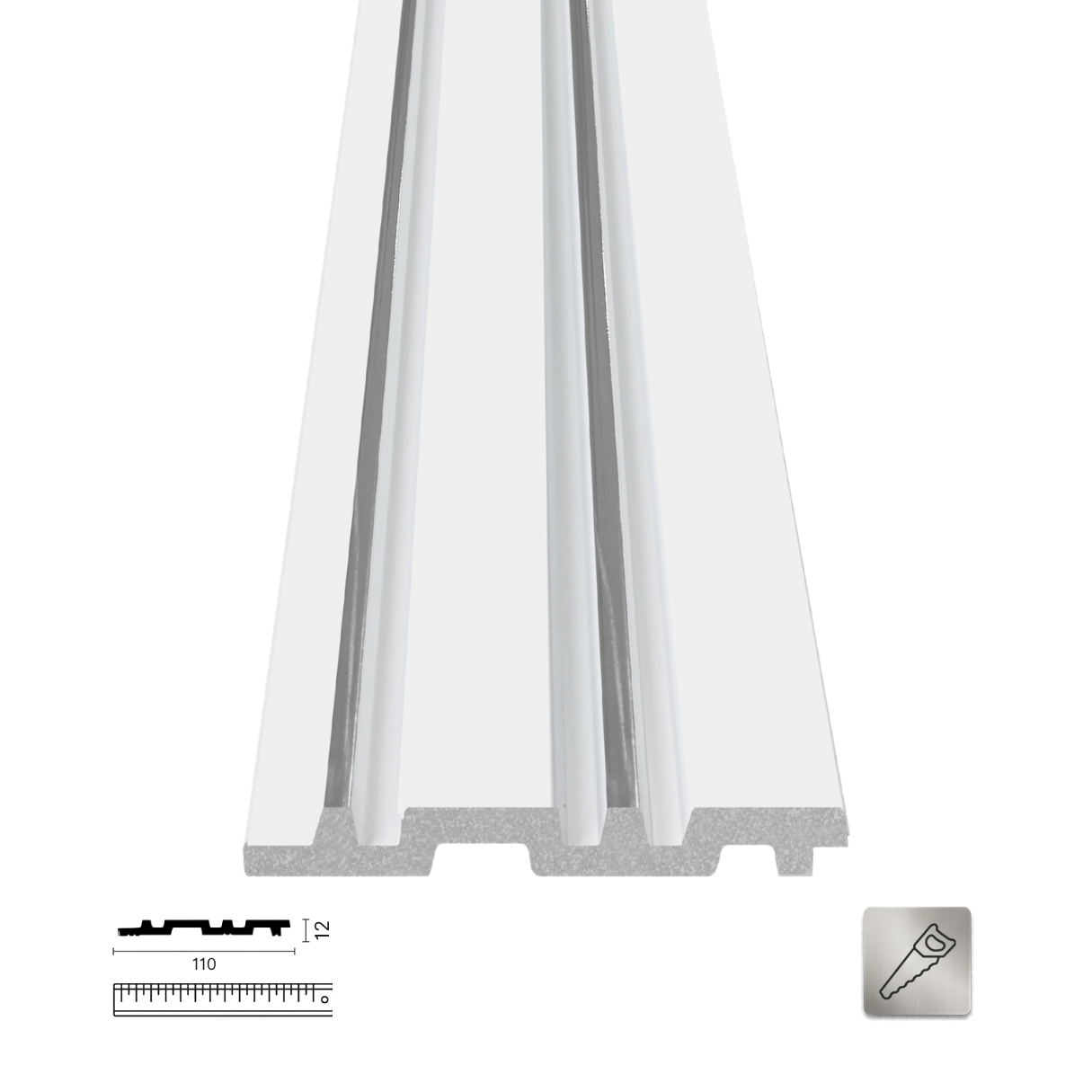 PNL-12110-S White Silver Polimer Duvar Paneli