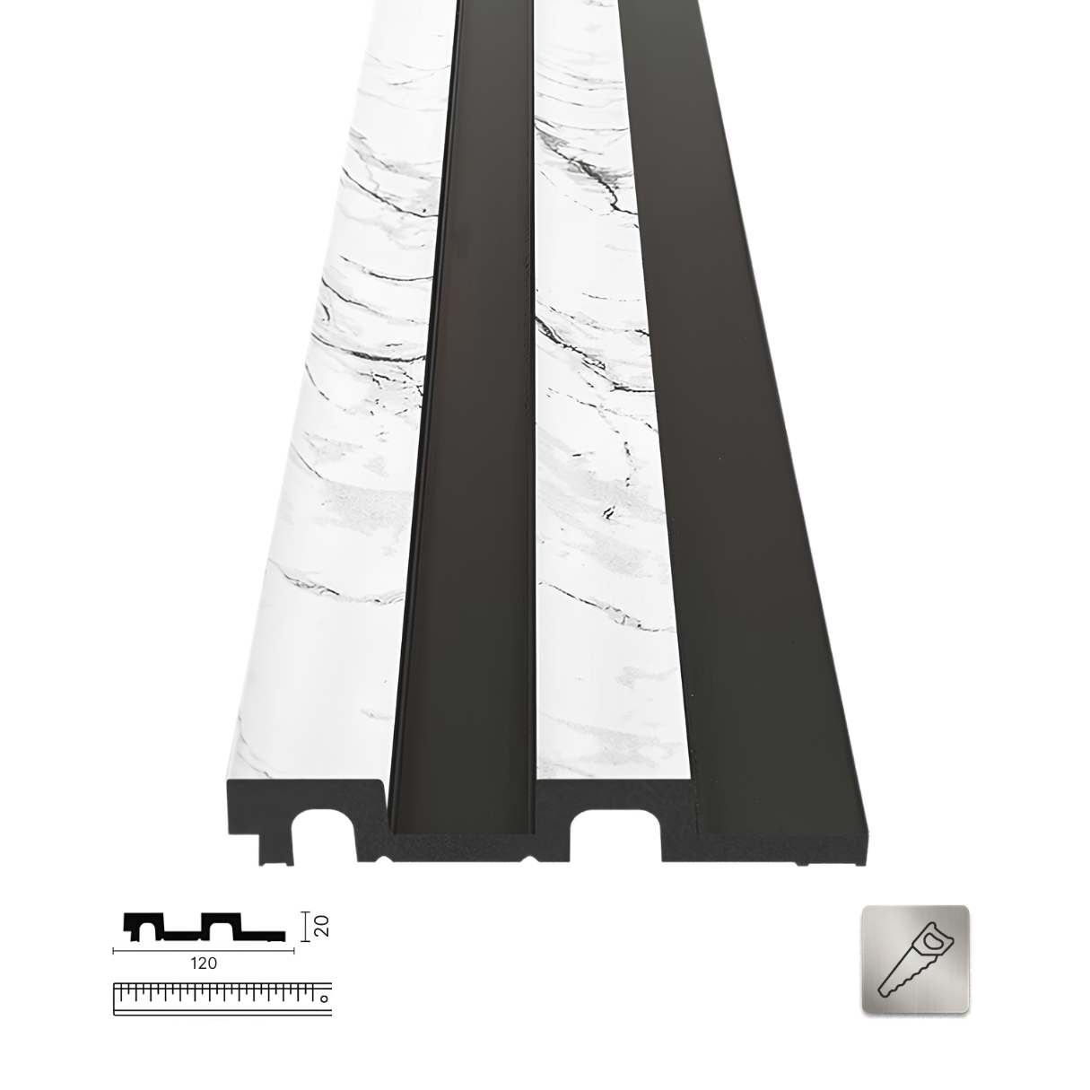 PNL-20120S Bianco Black Polimer Duvar Paneli
