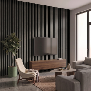 PNL-20120S Anthracite Black Polimer Duvar Paneli