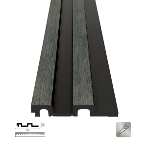PNL-20120S Grey Black Polimer Duvar Paneli