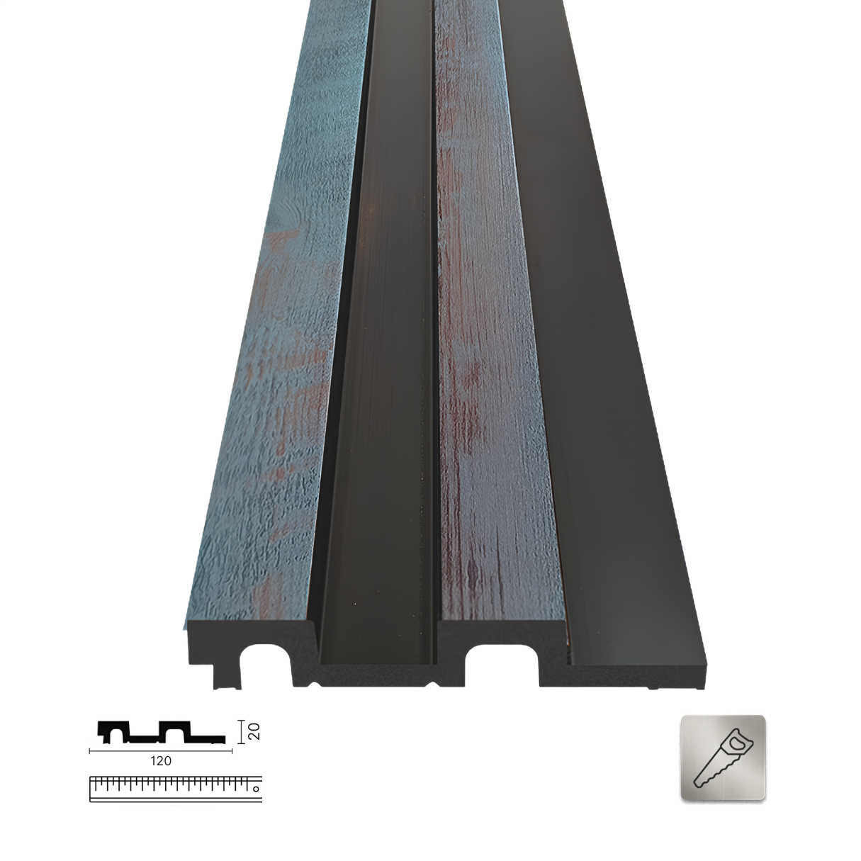PNL-20120S Rustic Black 2 Polimer Duvar Paneli