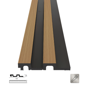 PNL-20120S Anigre Black Polimer Duvar Paneli