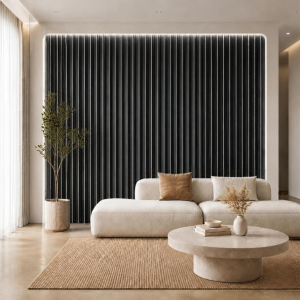 PNL-10145 Black Silver Polimer Duvar Paneli