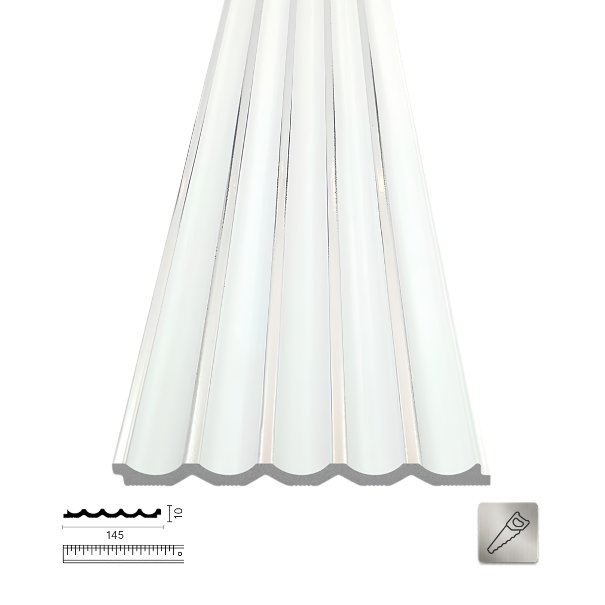 PNL-10145 White Silver Polimer Duvar Paneli