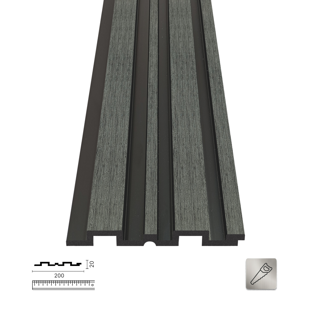 PNL-20200 Grey Polimer Duvar Paneli