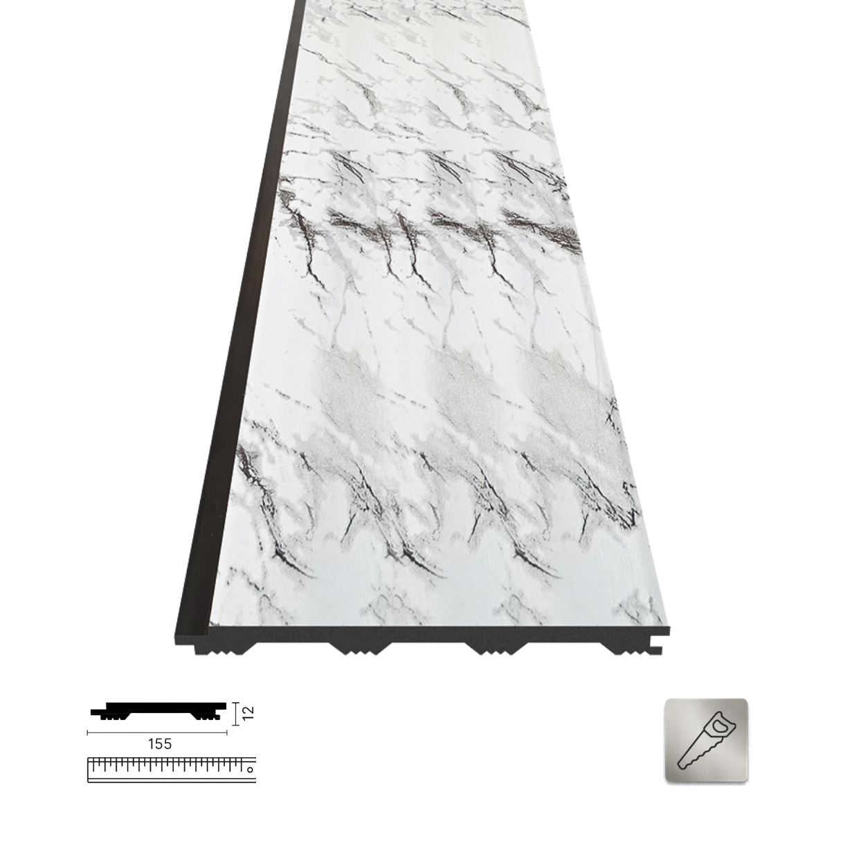 PNL-12155 Bianco Polimer Duvar Paneli