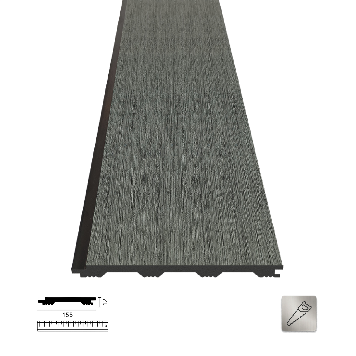PNL-12155 Grey Polimer Duvar Paneli