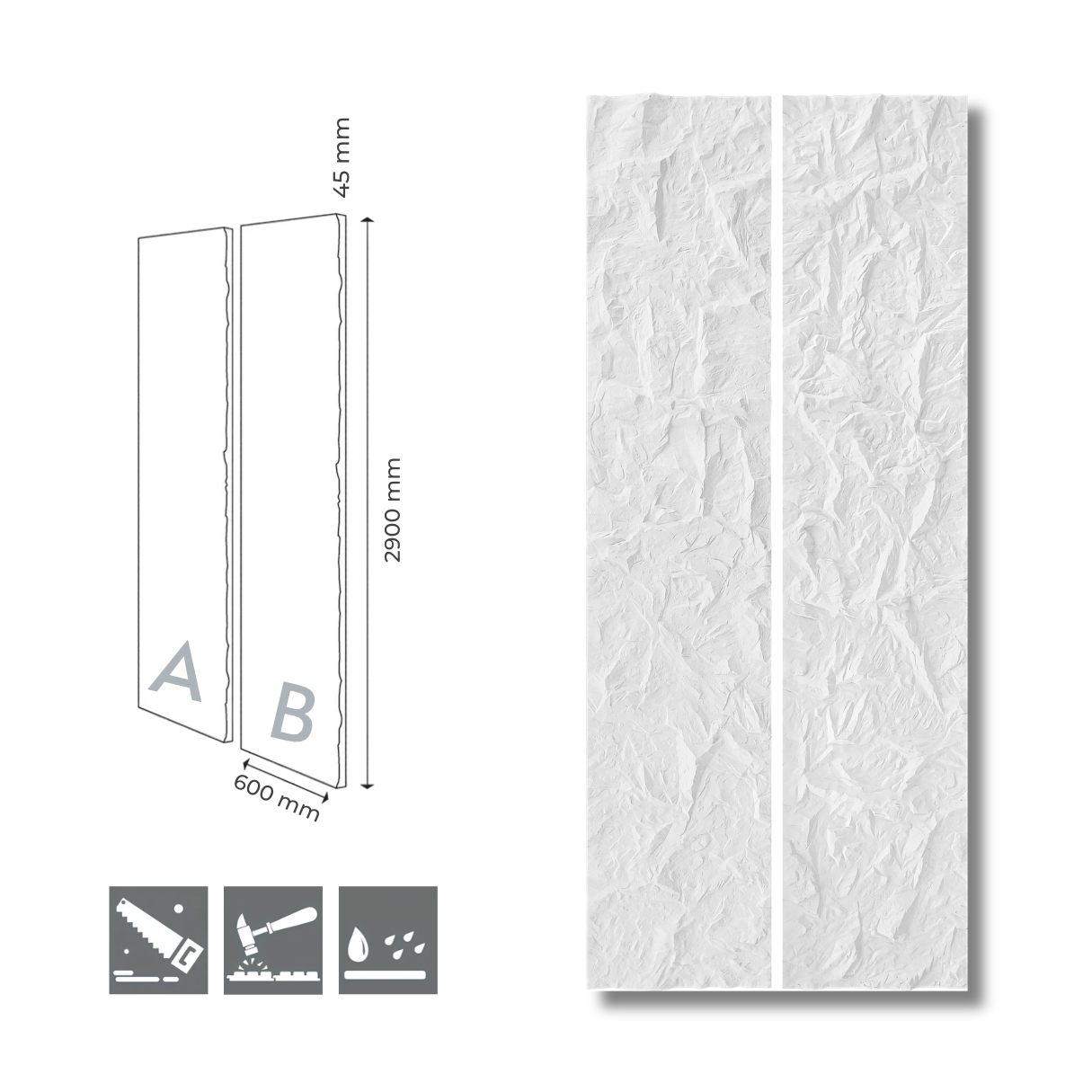 Kaya 60290 A+B Beyaz Kaya Panel